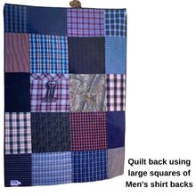 Load image into Gallery viewer, Full-view-Large-Squares-on-Memory-Quilt-back-by-Julie-Moss-Replay-Quilts