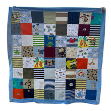 Load image into Gallery viewer, Baby Clothing Blanket with Glacier Blue Floofy on back by Replay Quilts 