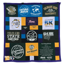 Load image into Gallery viewer, CSU Rams Medium Throw T-shirt Quilt by Replay Quilts
