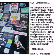 Load image into Gallery viewer, High-School-T-shirt Quilt-Customer-Testimony-for-Replay-Quilts