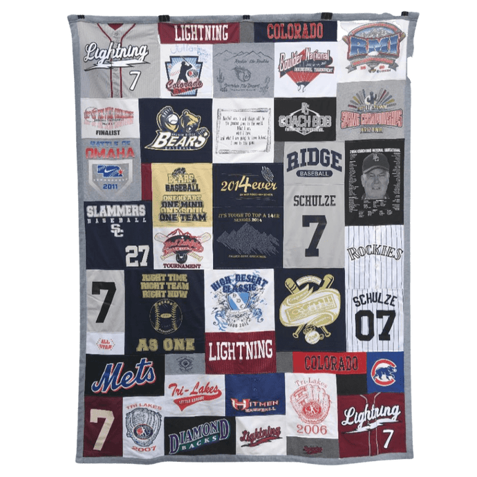 High school Baseball T-shirt Quilt by Replay Quilts