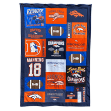 Load image into Gallery viewer, Denver-Broncos-Medium-Throw-T-shirt-Quilt-by-Replay-Quilts