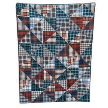 Load image into Gallery viewer, Plaid-Triangles-Medium-Throw-Clothing-Memory-Quilt-by-Replay-Quilts