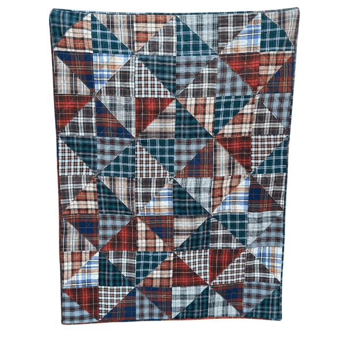 Plaid-Triangles-Medium-Throw-Clothing-Memory-Quilt-by-Replay-Quilts