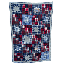 Load image into Gallery viewer, medium-Throw-Plaid-Stars-Nine-Patch-Clothing-Memory-Quilt-by-Replay-Quilts