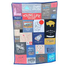 Load image into Gallery viewer, Full-view-University-of-Colorado-Medium-Throw-College-T-shirt-Quit-by-Julie-Moss-Replay-Quilts