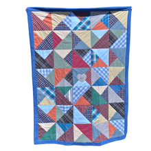 Load image into Gallery viewer, medium-Throw-Memory-Quilt-Plaid-Triangles-Mens-clothing-by-Replay-Quilts