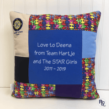 Load image into Gallery viewer, custom-embroidery-phrase-pillow-front-Replay-Quilts